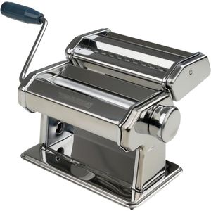 Pasta machine verstelbaar - Easy Prepare - houder voor bevestiging aan werkblad - zilver blauw - 195 x 16 x 17 cm - 1 stuks.