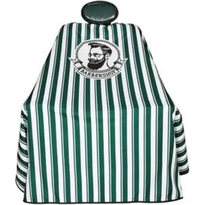 Bovista Baardschort - Beard Bib - Scheerschort - Baard Cape - Kappersmantel - Kapmantel - Groen/Wit