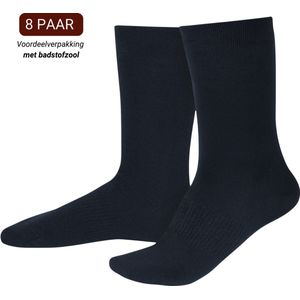 Sukats® 8 Paar Merino Wol Sokken Dames - Maat 35-38 - Badstof Zool - Verstevigde Hak en Teen - Navy Blue - Naadloos - Warme Sokken - Wollen Sokken - Verwarmde Sokken - Dikke Sokken - Merino Wol Casual Sokken