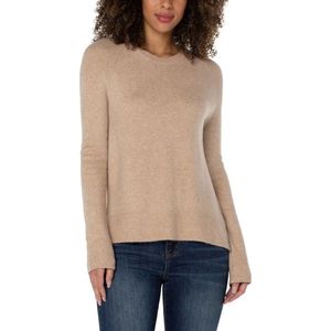 LIVERPOOL JEANS COMPANY Raglan Sweater With Side Slit Oatmeal Heather | Oatmeal Heather
