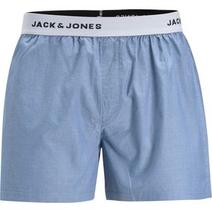 Jack & Jones Wijde boxershort - 2 Pack White/Blue - maat L (L) - Heren Volwassenen - 100% katoen- 12201112-L