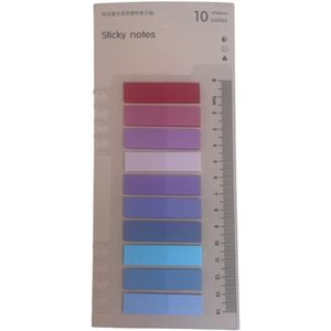 Index tabs - 200 stuks - inclusief liniaal - 10 kleuren - sticky notes
