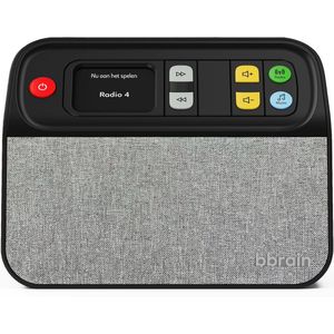 Dementie Radio - DAB+/FM - Simpele Bediening - Speciaal voor Iemand met Dementie - Aanpasbaar bedieningspaneel - Zwart