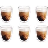 6x Dubbelwandige koffiekopjes/theeglazen - Koken en tafelen - Barista - Koffiekoppen/koffiemokken - Dubbelwandige glazen
