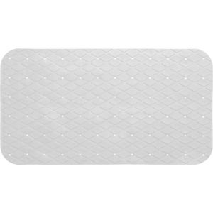 Anti-slip badkamer douche/bad mat wit 70 x 35 cm rechthoekig - Badkamermat met zuignappen