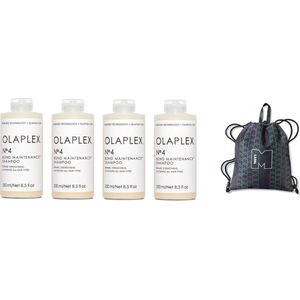 4 x Olaplex No.4 Bond Maintainance Shampoo - 250 ml + Gratis Label.M Tas
