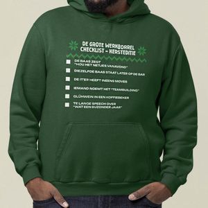 Kerst Hoodie Groen Kerstborrel - De Grote Werkborrel Checklist Kersteditie XS
