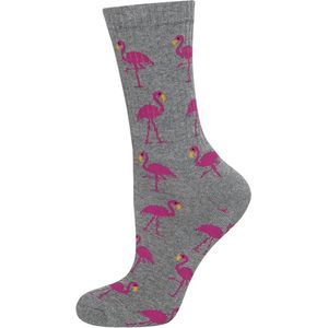vrolijke badstof sokken Flamingo maat 35 - 40