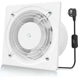 Ventilator voor badkamer 150 mm - 38 W wandventilator van roestvrij staal stil 525 m³/uur met terugslagventiel