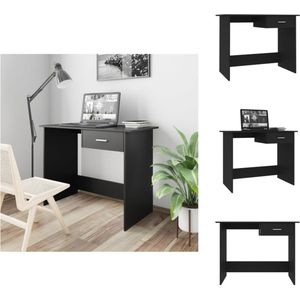 vidaXL Bureau Modern - Computerbureau - 100x50x76 cm - Zwart - Bewerkt hout - Bureau