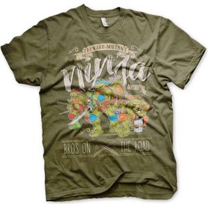 Teenage Mutant Ninja Turtles Heren Tshirt -L- Bros On The Road Groen