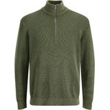 Jack & Jones - Jjedetroit Knit - Trui - Olive Night - Half Zip