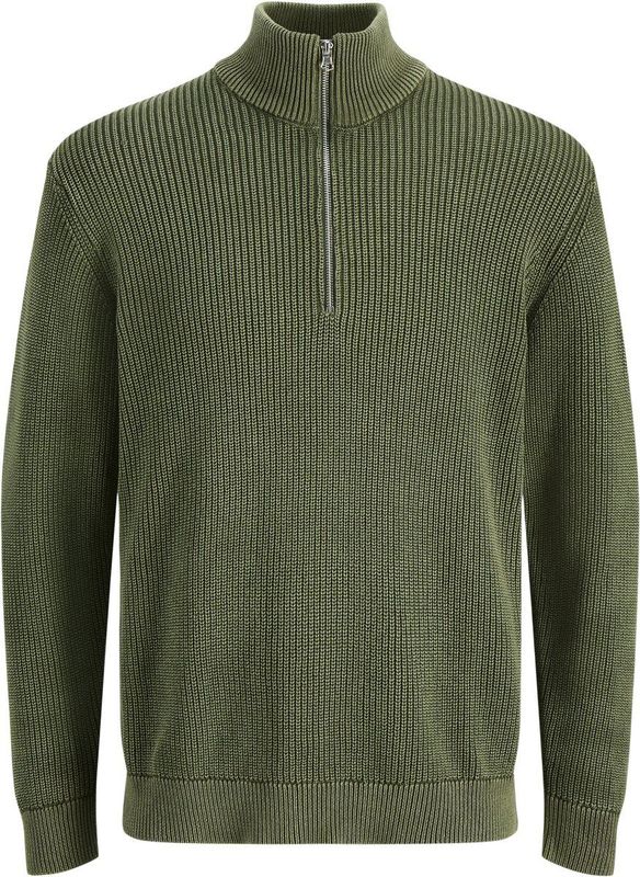 Jack & Jones - Jjedetroit Knit - Trui - Olive Night - Half Zip