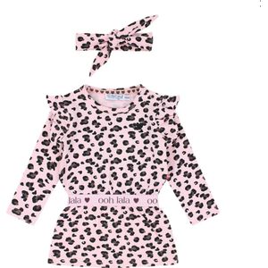 Dirkje meisjes jurk + haarband Light pink - Maat 86