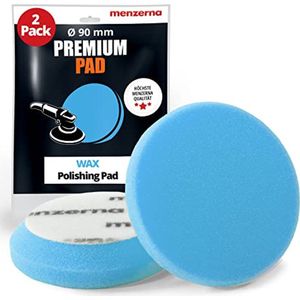 Premium Wax Pad Polijstspons - 95 mm - Blauw - 2 Stuks + 1 Nitril Handschoen