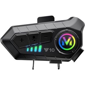 Motorhelm Headset - Intercom - Bluetooth - Zwart