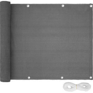 tectake - Balkonscherm, grijs (LxB): 600 x 75 cm - balkon-privacyscherm