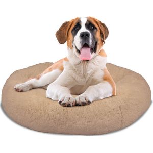 Peaceful Pooch XL - pluizig hondenbed - 109cm diameter - opvouwbaar - in verschillende maten. Kattenbed - wasbaar - uitneembare vulling - ontspant gewrichten en spieren - anti-slip noppenbodem