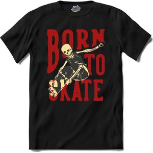 Born To Skate | Skaten - Skateboard - T-Shirt - Unisex - Zwart - Maat L