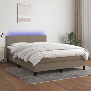 The Living Store Boxspring XL - Bedframe inclusief Matras en LED-verlichting - Hoogwaardige kwaliteit 140x190 cm