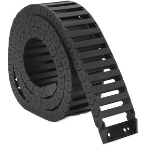 Contetn in HTML - 1 m Sleepketting - 10 x 40 mm - Zwart Nylon - Kabelketting - Draaddrager - PA66 - Eindconnector - 3D-printer CNC .