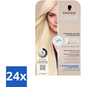 Schwarzkopf - Haarkleuring - Creme Supreme L1++ - Extreme Lightener Plus - 245g - Voordeelverpakking - 24 stuks