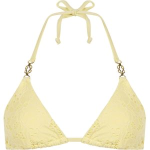 Hunkemöller Dames Badmode Triangel bikinitop crochet - Geel - maat S
