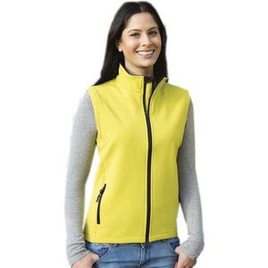 Softshell casual bodywarmer geel voor dames - Outdoorkleding wandelen/zeilen - Mouwloze vesten S (36/48)