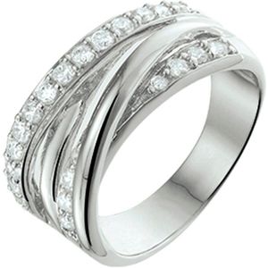 The Jewelry Collection Ring Zirkonia - Zilver Gerhodineerd