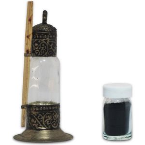 Kohl eyeliner natuur product inclusief glazen houder en stokje