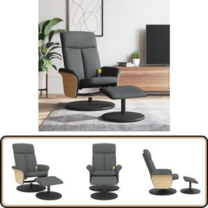vidaXL Massagestoel Verstelbaar - Inclusief Voetenbank - Donkergrijs Massagestoel - Massagestoelen - Massage Fauteuil - Fauteuil