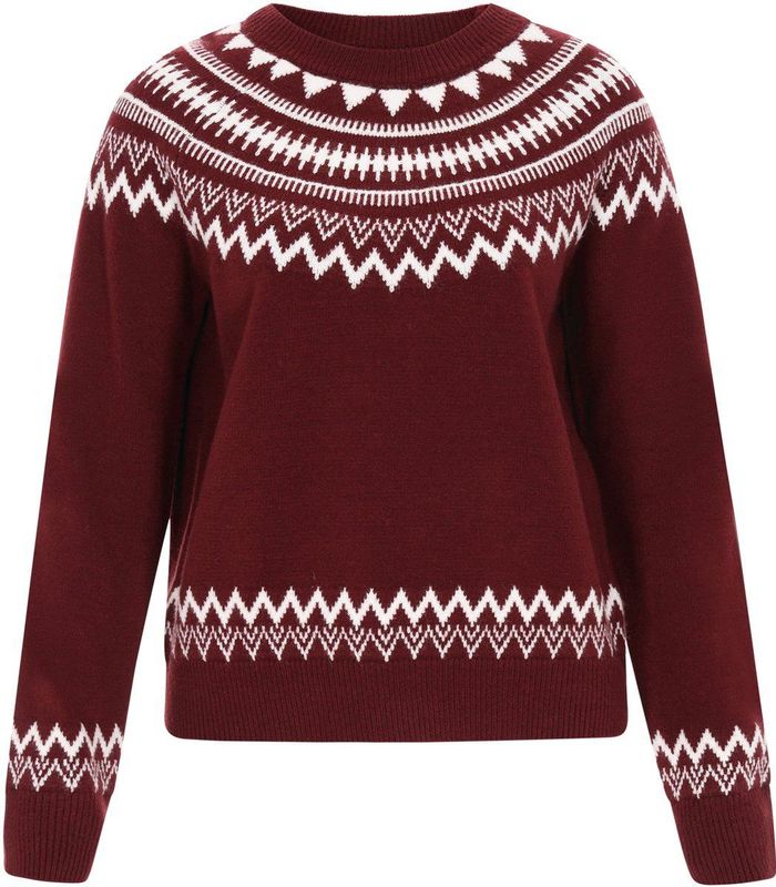 DreiMaster - Maritim - Trui - Donkerrood - Lange Mouw - Ronde Hals