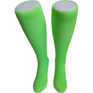 WeirdoSox - Compressie sokken - Knie hoogte - Steunkousen voor vrouwen en mannen - 1 paar - Fluor groen 39/42 - Ideaal als compressiekousen hardlopen - compressiekousen vliegtuig