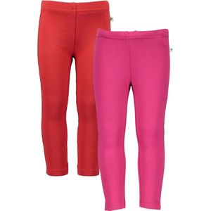 Blue Seven - 2pack - Leggings - Biologische Katoen - Rood - Roze - Maat 116