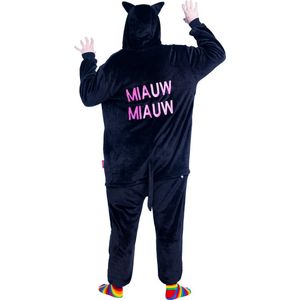 Katten onesie - dieren onesie - verkleedkleding - carnavalskleding - Carnaval kostuum - dames - heren – volwassenen - Miauw Miauw - Maat XL/XXL