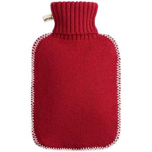 Warmwaterkruik 1,8 liter met gebreide hoes in grijs en witte stiksels - comfortabel en veilig