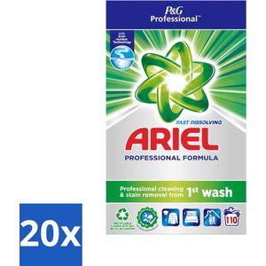 20 x Ariel Actilift - Waspoeder en Vlekverwijderaar - Witte en Lichtgekleurde Was - 110 Wasbeurten - Waspoeder - Vlekverwijderaar - Witte Was - Lichtgekleurde Was - Actilift