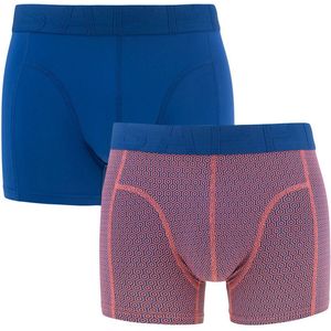 Sapph Boxershort Heren - Tyler - Microvezel - 2pack - Geometric Oranje/Blauw - S