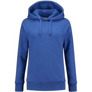 Lemon & Soda Heavysweat raglan sweater met capuchon voor dames blauw gemêleerd maat S