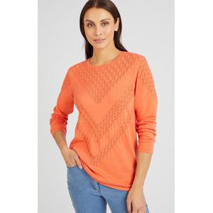Damart - Trui met siersteek Thermolactyl - Vrouwen - Oranje - XL