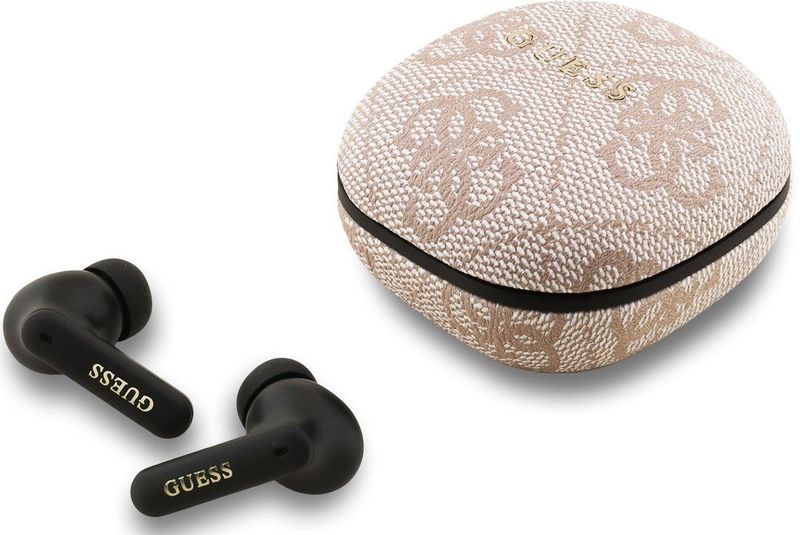 Guess 4G Script Logo ENC TWS Oordopjes – ENC – draadloos – PU‑leer afwerking – Roze