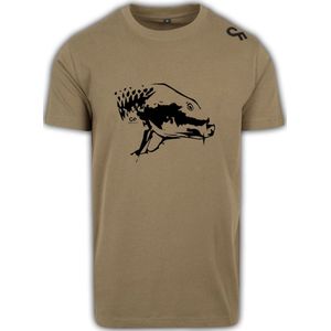 Karper shirt - Karpervissen - CarpFeeling - Karperkop - Olive - Maat XL