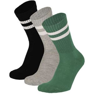 Apollo - Sport - Sokken - 3-pack - Zwart - Grijs - Groen - Maat 35/38