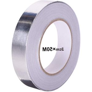 JHubers Goods - Premium Aluminium Plakband 50 meter x 20mm - Geleidende Tape voor HVAC Reparatie - Isolatie & Buizen afdichting