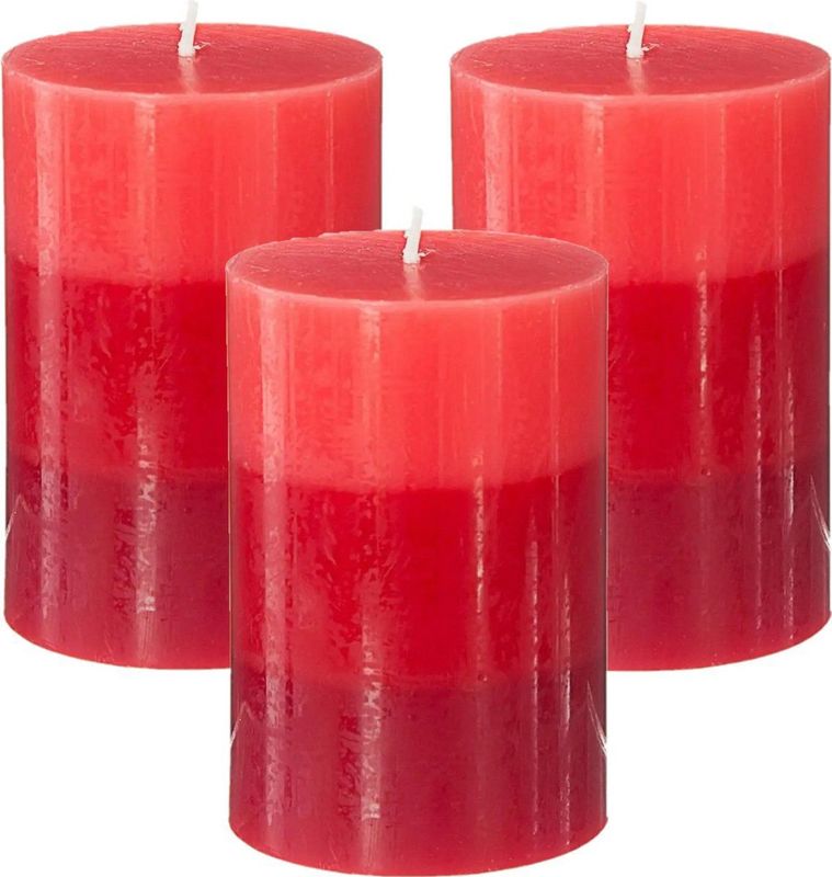 Geurkaarsen Nina - 3x stuks - Rood fruit - 45 branduren - 7 x 10 cm