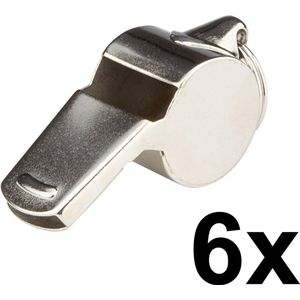 6x Zilveren Fluit Scheidsrechter Metaal