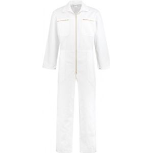 Overall 100% katoen met rits wit maat 62