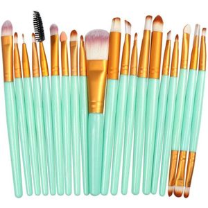Finnacle - 20-delige Make-Up Kwasten Set - Groen - Cosmetische Beauty Tool Kit