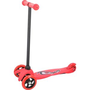 No Fear Kinderstep - Step 3 Wielen - Buitenspeelgoed Jongens en Meisjes - Kinder Step voor Kinderen 2 tot 5 jaar - Maximaal Gewicht 20 kg - Stuurhoogte op 66 cm - Aluminium - Rood