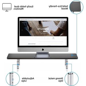 Monitor Standaard - Beeldscherm Standaard Houten Monitor Lift Geventileerd Platform 800x230mm Max. 30 KG 3 Verstelbare Hoogtes